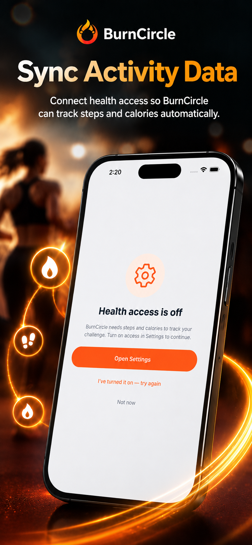 Health access sync screen